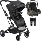 Carrinho de Bebe Moises com Bebe Conforto Kiddo Zig Zag Preto