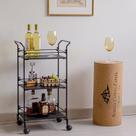 Carrinho de Bebidas Decorativo Retangular 3 Andares