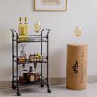 Carrinho de Bebidas Decorativo Retangular 3 Andares