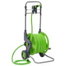 Carrinho de bobina de mangueira de água de jardim VidaXL em PVC verde com rodas de 45 m