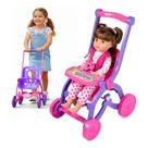 Carrinho de Boneca Baby Car 60cm de Empurrar Infantil Rosa Brinquemix Carrinho de Boneca Baby Car 60cm de Empurrar Infantil Rosa Brinquemix
