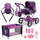 Carrinho de Boneca Bayer Combi Grande Roxo com Berço Portátil e Acessórios Carrinho de Boneca Bayer Combi Grande Roxo com Berço Portátil e Acessórios