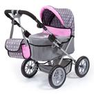 Carrinho de Boneca Bayer Design - Moderno com Pontos Cinza/Rosa - Para Bonecas de até 43cm