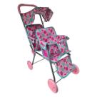 Carrinho de Boneca Duplo com Cobertura para Passeio Divertido Brinquedo Infantil Carrinho de Boneca Duplo com Cobertura para Passeio Divertido Brinquedo Infantil