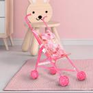 Carrinho De Boneca Infantil Rosa Dobrável Menina de Brinquedo