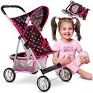 Carrinho de boneca Kinderplay KP0280G com alça de 56 cm Carrinho de boneca Kinderplay KP0280G com alça de 56 cm