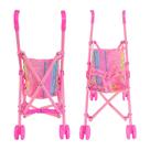 Carrinho de Boneca Pequeno Infantil Dobrável Portátil Rosa Bebe Reborn Casa Dia das Crianças Aniversário Menina Passeios Viagens