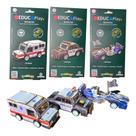 Carrinho de Brinquedo Blocos de Montar Com Propulsão Ambulância Carro de Polícia Corrida Fórmula 1