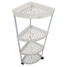 Carrinho de Canto 4 Andares Prateleira Rack Estante Gancho Rodinhas Casa Banheiro Cozinha Salao Multiuso Resistente Organizaçao