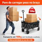 Carrinho de Carga Dobrável Multiuso - Preta