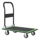Carrinho De Carga Dobravel Plataforma 150kg Aco Roda Macica Verde E Preto - Old