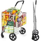 Carrinho de compras Wellmax dobrável com rodas de 30 kg de capacidade