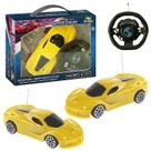 Carrinho de Controle Remoto Com Volante Drop 3 Funções Esportivo Amarelo Carrinho de Controle Remoto Com Volante Drop 3 Funções Esportivo Amarelo
