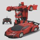 Carrinho De Controle Remoto Transformers Robô Lamborghini vermelho.