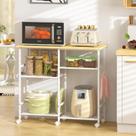 Carrinho de Cozinha para Micro-ondas ThreeHio com 3 Níveis e Rodízios 89x36x82cm
