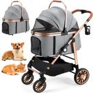 Carrinho de estimação MAMIZO para cães e gatos de até 25 kg com transportador