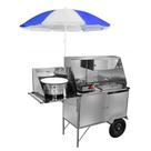 Carrinho de Hot Dog + Lanche + Salgado com Rodas Pneumáticas e Guarda Sol - Cefaz Carrinho de Hot Dog + Lanche + Salgado com Rodas Pneumáticas e Guarda Sol - Cefaz