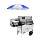 Carrinho De Hot Dog + Lanche + Salgado Com Rodas Pneumáticas E Guarda Sol - Cefaz
