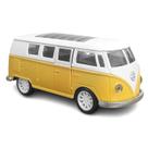 Carrinho de Metal Perua Kombi em Miniatura Amarela Carrinho de Metal Perua Kombi em Miniatura Amarela