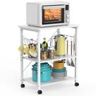 Carrinho de microondas Mr IRONSTONE 60 cm, 3 camadas, branco rolante