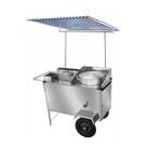 Carrinho de Milho Inox com Toldo e Rodas Pneumáticas Cefaz Carrinho de Milho Inox com Toldo e Rodas Pneumáticas Cefaz