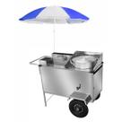 Carrinho de Milho Inox Guarda Sol e Rodas Pneumáticas Cefaz Carrinho de Milho Inox Guarda Sol e Rodas Pneumáticas Cefaz