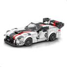 Carrinho de Montar Dodge Viper Branco de Peças Bloco Miniatura Esportiva Colecionável Realista