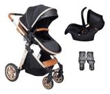 Carrinho de Passeio Bebê 3 Em 1 Ares Plus Duo Passear Preto