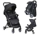 Carrinho de Passeio do Bebê Reclinável Compacto Hoodie Preto 0 a 15Kg Burigotto