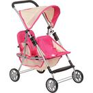 Carrinho de passeio duplo Fash n Color Twin Doll Pink & Off-White