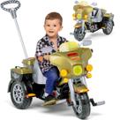 Carrinho de Passeio e Pedal Calesita Moto Street Classic Dourada