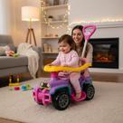Carrinho de Passeio Infantil com Empurrador Bebe Jip Jip Menina Rosa 3 Posições Reclinável 6 Rodas
