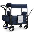 Carrinho de passeio MOMFANN para 2 crianças com alça ajustável azul Carrinho de passeio MOMFANN para 2 crianças com alça ajustável azul