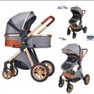 Carrinho de passeio p/ bebe 6 em 1-modelo europeu c/moises reversivel-conforto e luxo carrinho ares plus:ares plus cinza