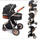Carrinho de passeio p/ bebe 6 em 1-modelo europeu c/moises reversivel-conforto e luxo carrinho ares plus:ares plus preto