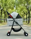 Carrinho de Passeio Pet Animal de Estimação Cachorro Gato 15kg Porta Copo Dobrável Cinza