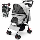Carrinho de Passeio Pet com Porta Copo para Cães e Gatos 20kg Dobrável
