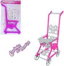 Carrinho de plastico para boneca dobravel rosa / branco - PICA PAU
