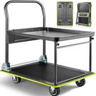Carrinho de plataforma Keoslpy atualizado Push Dolly 320 kg 2 níveis