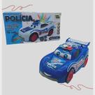 Carrinho De Polícia Com Luzes Som Mexe O Olho E Língua 3 D Azul Carrinho De Polícia Com Luzes Som Mexe O Olho E Língua 3 D Azul