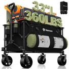 Carrinho de praia dobrável HIKEMOON 150L dobrável 360 kg preto
