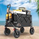 Carrinho de praia Varronobe Big Rubber Wheels dobrável 150 kg
