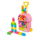Carrinho De Puxar Com 20 Blocos Rosa Baby Land 8028 - Cardoso