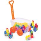 Carrinho De Puxar Coti Block Com Blocos Brinquedo Didático