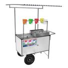 Carrinho de Raspadinha Cefaz Branco Rodas Pneumáticas e Toldo BL31P/T