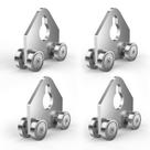Carrinho de rodas EASGIU para montagem de carrinho de 4 rodas use com canais de suporte de 1-5/8" de largura e todos os canais de suporte de 1-5/8" ou mais altos (pacote prateado com 4)