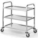 Carrinho de serviço CURTA em aço inoxidável 34Lx46Wx91H cm 3 Tier