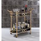Carrinho de serviço Ergode Gold Black Glass Metal Frame