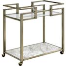 Carrinho de servir Acme Neilo Metal Frame com prateleira superior de vidro transparente