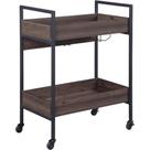 Carrinho de servir de madeira Acme Jerrick 2 Shelves Walnut Black